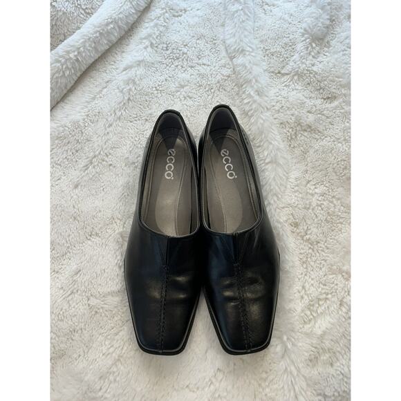 ECCO Black Leather Casual Low Heels‎ Platform Women’s Shoes US 8 - Picture 1 of 6